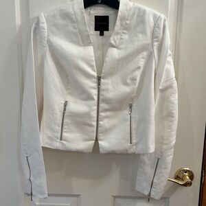 The Limited White Women's Blazer with zippers